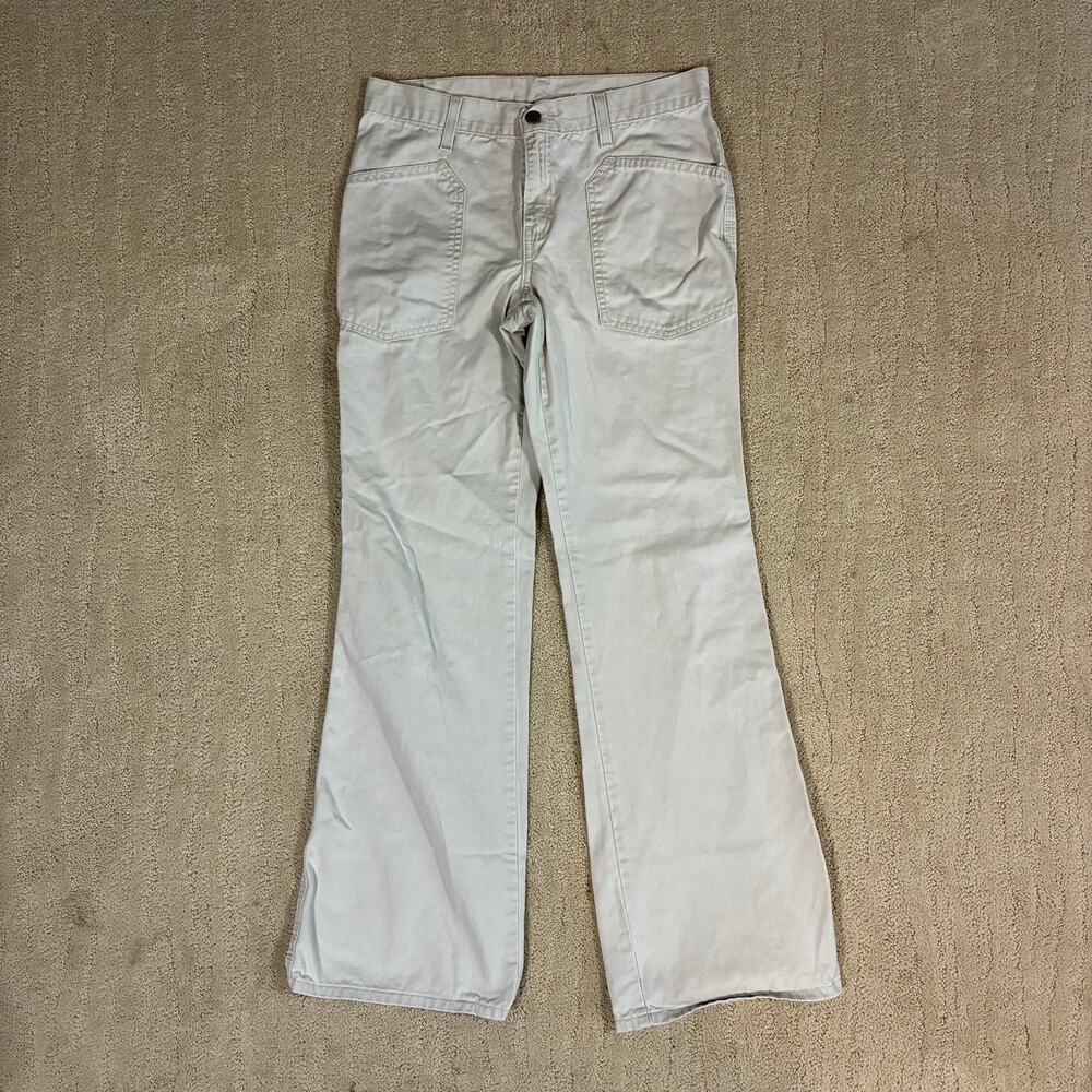 Vintage 80s Silver Tab L2 Levi's Khakis Flared Leg Carpenter Pants Youth 7Jr